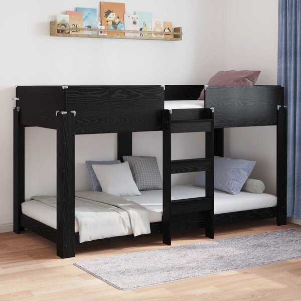 Krevet na kat za djecu Crni hrast 100 x 200 cm - Crna / 100 x 200 cm