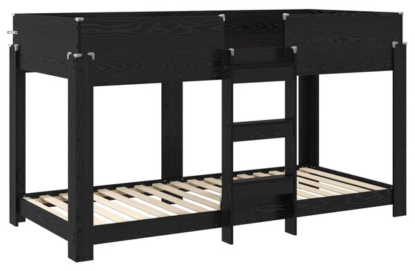 Krevet na kat za djecu Crni hrast 100 x 200 cm - Crna / 100 x 200 cm