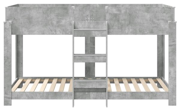 Krevet na kat za djecu Betonski sivi 90 x 200 cm - Siva / 90 x 200 cm