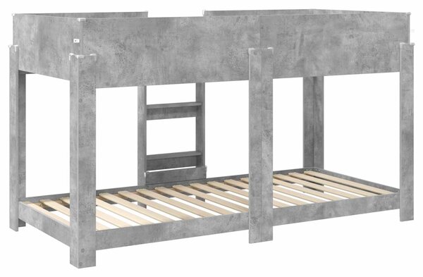 Krevet na kat za djecu Betonski sivi 90 x 200 cm - Siva / 90 x 200 cm