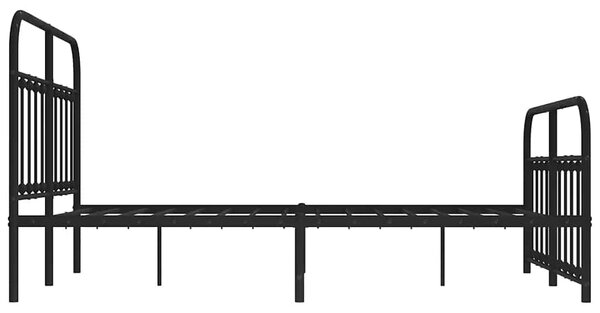 Metalni okvir kreveta uzglavlje i podnožje crni 135x190 cm - Crna / 135 x 190 cm