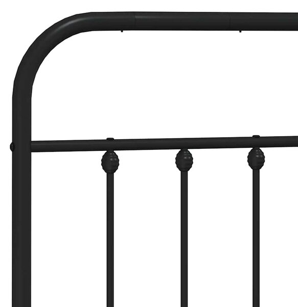 Metalni okvir kreveta uzglavlje i podnožje crni 135x190 cm - Crna / 135 x 190 cm
