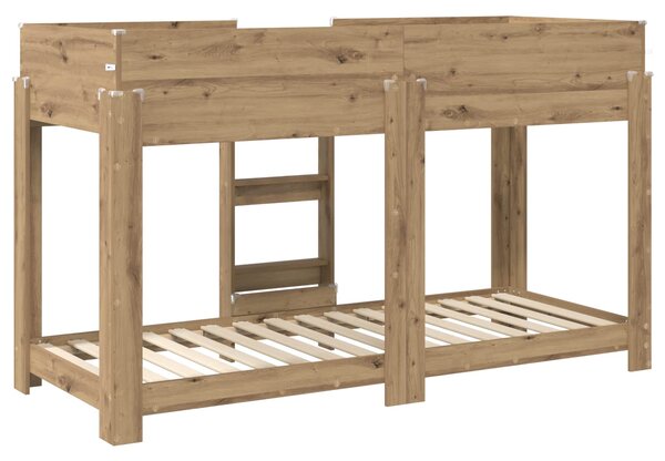 Krevet na kat za djecu Umjetnički hrast 75 x 190 cm - Smeđa / 75 x 190 cm