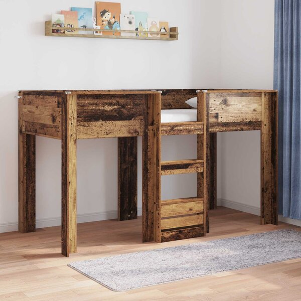 Krevet na kat za djecu Staro drvo 75 x 190 cm Konstruirano drvo - Smeđa / 75 x 190 cm