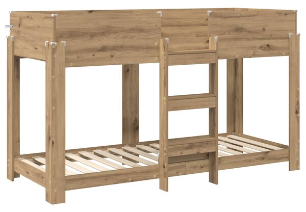 Krevet na kat za djecu Umjetnički hrast 75 x 190 cm - Smeđa / 75 x 190 cm