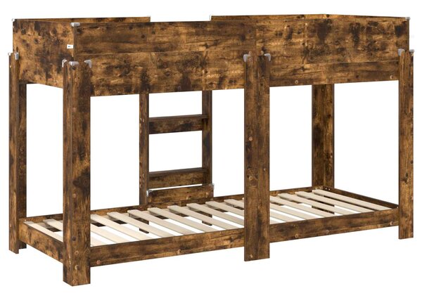 Krevet na kat za djecu Dimljeni hrast 75 x 190 cm - Smeđa / 75 x 190 cm