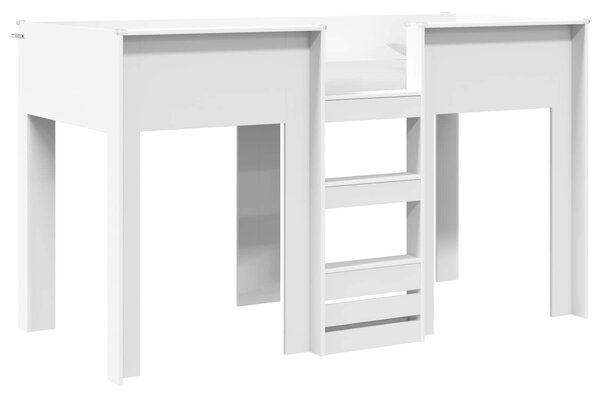 Krevet na kat za djecu Bijelo 75 x 190 cm Konstruirano drvo - Bijela / 75 x 190 cm