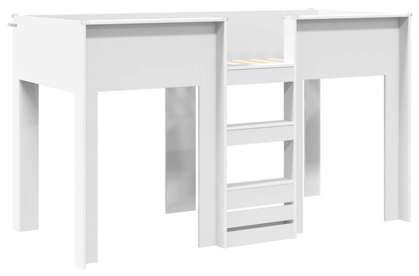 Krevet na kat za djecu Bijelo 75 x 190 cm Konstruirano drvo - Bijela / 75 x 190 cm