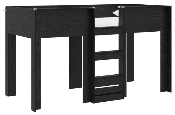 Krevet na kat za djecu Crni hrast 75 x 190 cm Konstruirano drvo - Crna / 75 x 190 cm