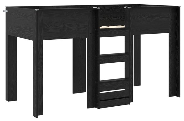 Krevet na kat za djecu Crni hrast 75 x 190 cm Konstruirano drvo - Crna / 75 x 190 cm