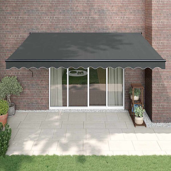 Tenda na uvlačenje antracit 4 x 3 m od tkanine i aluminija - Antracitno siva / 4 x 3 m