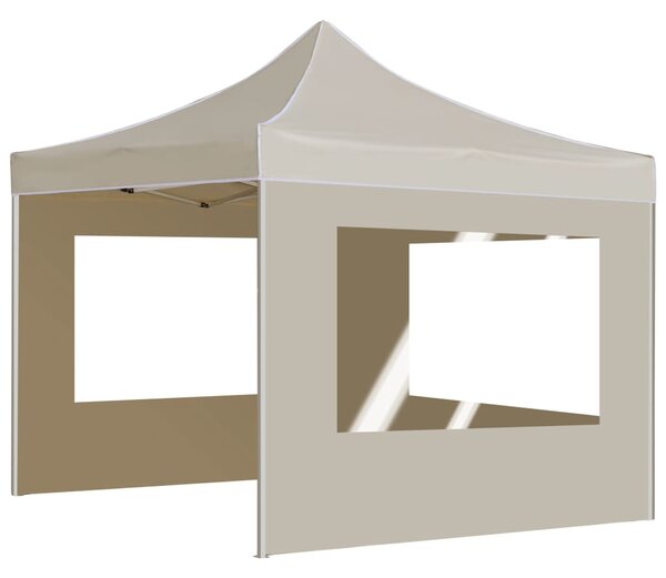 Sklopivi šator za zabave sa zidovima aluminijski 2 x 2 m krem - Krema / N/A