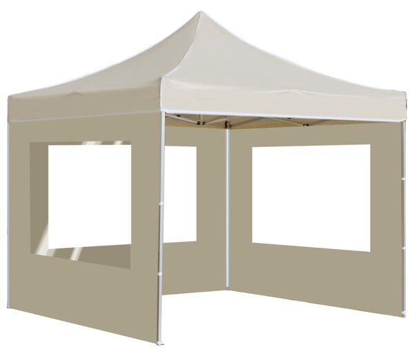 Sklopivi šator za zabave sa zidovima aluminijski 2 x 2 m krem - Krema / N/A