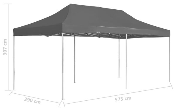 Profesionalni sklopivi šator za zabave 6 x 3 m antracit - Antracitno siva / 6 x 3 m