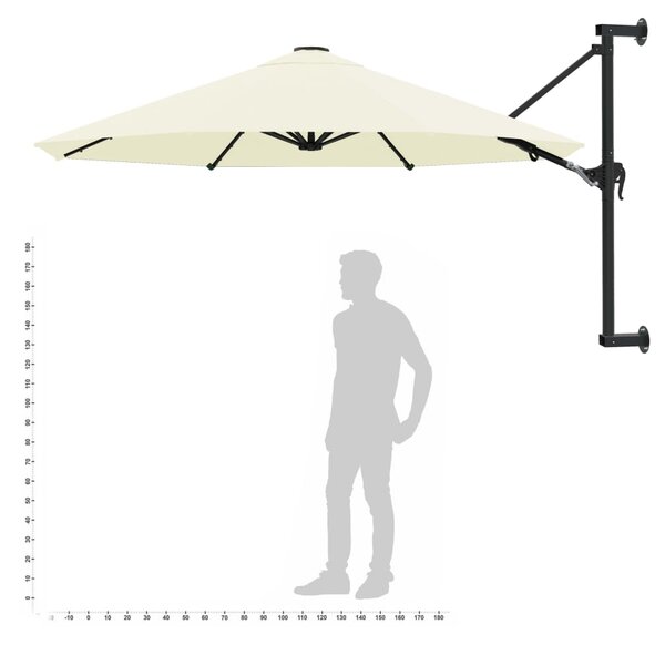 Zidni suncobran s metalnom šipkom 300 cm boja pijeska - Bež / N/A