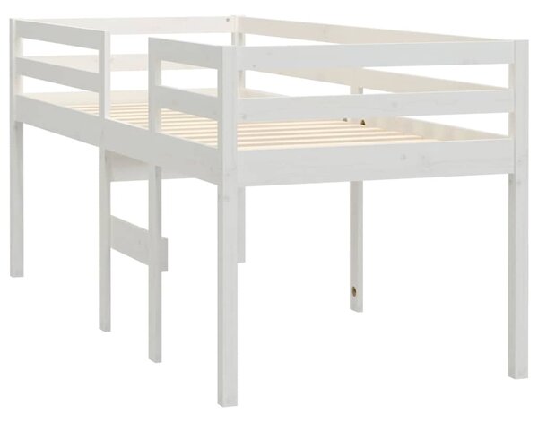 Visoki krevet bijeli 75 x 190 cm od masivne borovine - Bijela / 75 x 190 cm