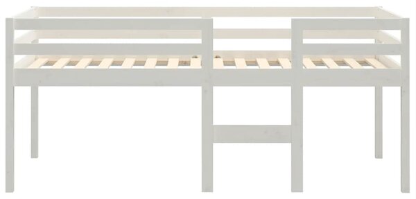 Visoki krevet bijeli 75 x 190 cm od masivne borovine - Bijela / 75 x 190 cm