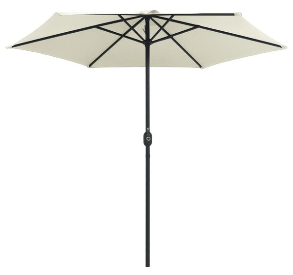 Vrtni suncobran s aluminijskim stupom 270x246 cm pijesak bijeli - Bijela / N/A