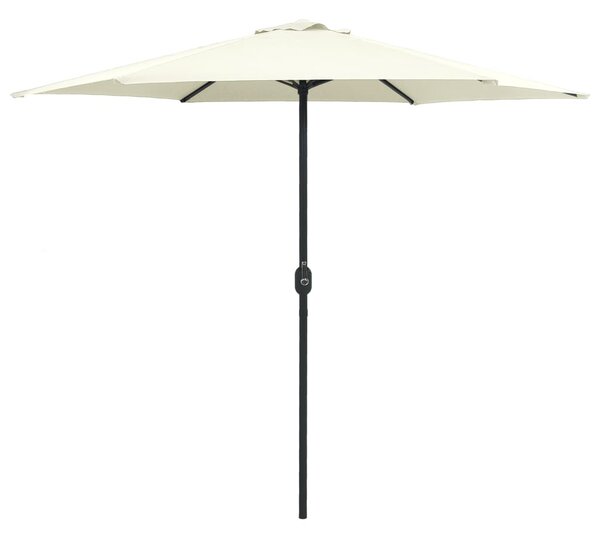 Vrtni suncobran s aluminijskim stupom 270x246 cm pijesak bijeli - Bijela / N/A