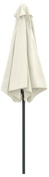 Vrtni suncobran s aluminijskim stupom 270x246 cm pijesak bijeli - Bijela / N/A