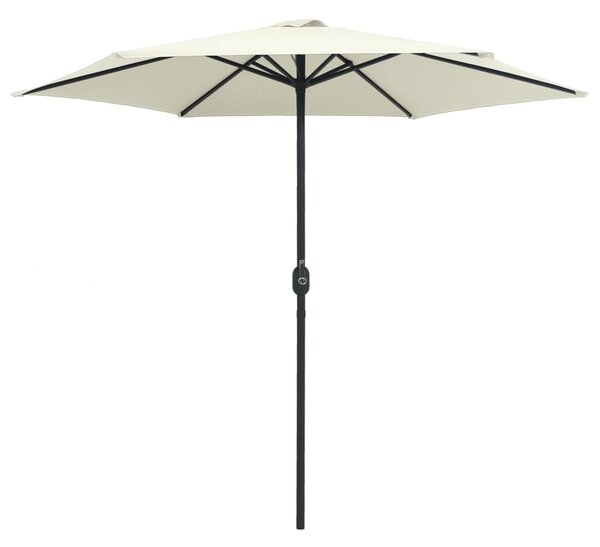 Vrtni suncobran s aluminijskim stupom 270x246 cm pijesak bijeli - Bijela / N/A
