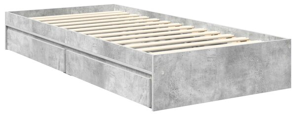 Krevet s od storage Betonski sivi 75 x 190 cm Konstruirano drvo - Siva / 75 x 190 cm