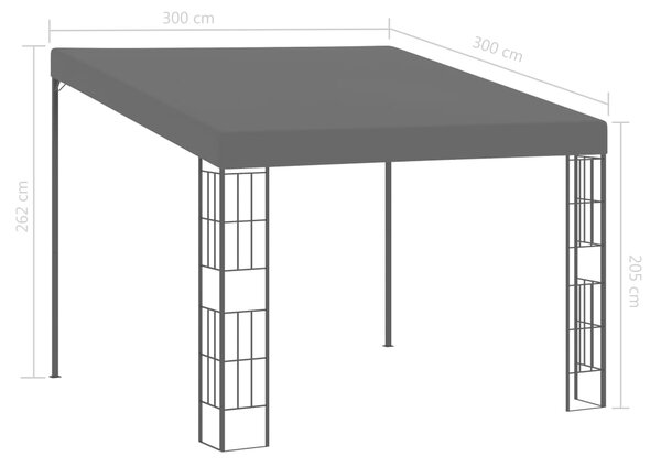 Zidna sjenica od tkanine 3 x 3 m antracit - Antracitno siva / 3 x 3 m