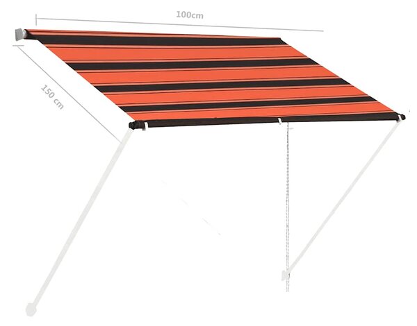 Tenda na uvlačenje 100 x 150 cm narančasto-smeđa - Šarena / 100 x 150 cm