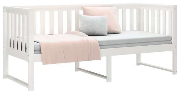 Dnevni krevet bez madraca bijeli 75x190 cm od masivne borovine - Bijela / 75 x 190 cm