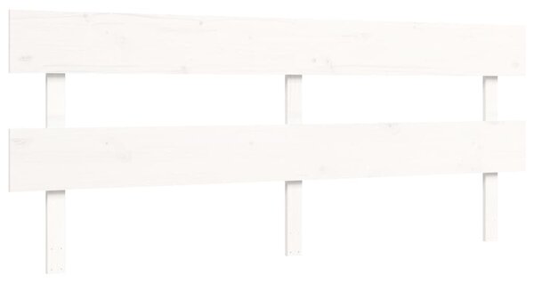 Okvir kreveta s uzglavljem bijeli bračni od masivnog drva - Bijela / 180 x 200 cm