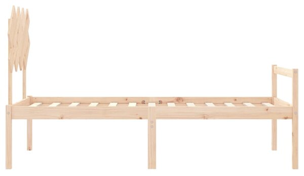 Krevet za starije s uzglavljem za jednu osobu od masivnog drva - Smeđa / 90 x 190 cm