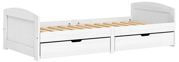 Dnevni ležaj s 2 ladice IRUN bijeli 90x200 cm masivna borovina - Bijela / N/A