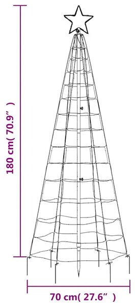 LED božićno drvce sa šiljcima 220 LED hladno bijelo 180 cm - Hladna bijela 180 cm