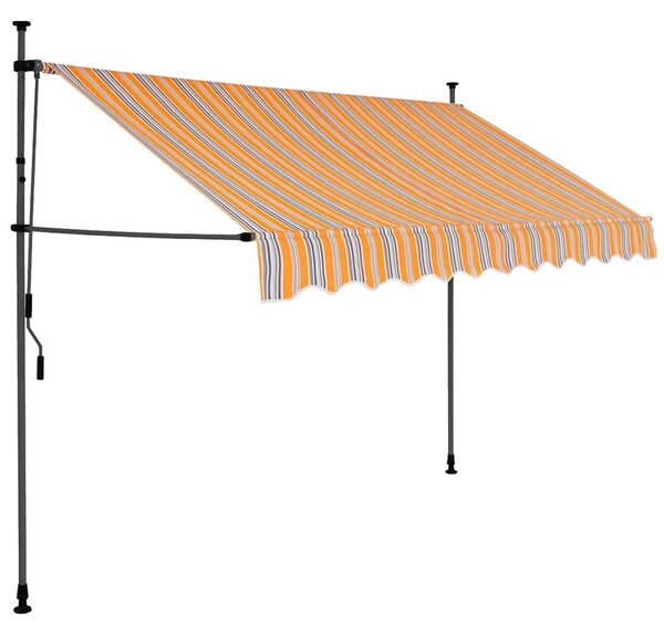 Tenda na ručno uvlačenje s LED svjetlima 250 cm žuto-plava - Šarena / N/A