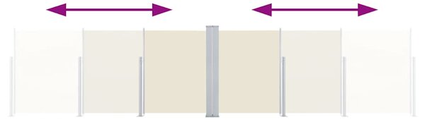 Uvlačiva bočna tenda 120 x 600 cm krem - Krema / 120 x 600 cm