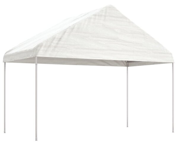 Sjenica s krovom bijela 15,61 x 4,08 x 3,22 m polietilen - Bijela / 15.61 x 4.08 x 3.22 m