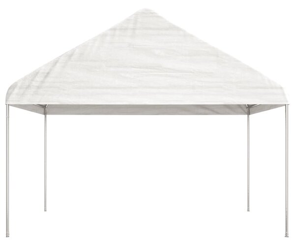 Sjenica s krovom bijela 13,38 x 4,08 x 3,22 m polietilen - Bijela / 13.38 x 4.08 x 3.22 m