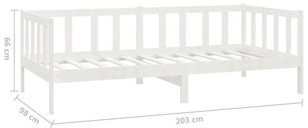Dnevni ležaj s ladicama 90 x 200 cm bijeli od masivne borovine - Bijela / N/A