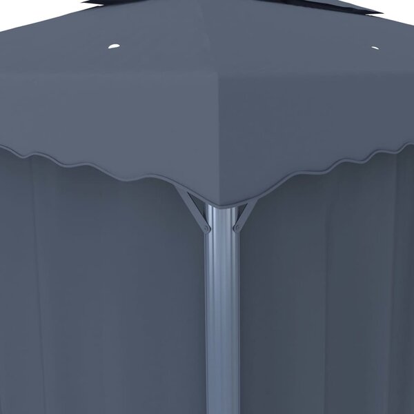 Sjenica sa zastorima i LED svjetlosnim trakama 3 x 3 m antracit - Antracitno siva / 3 x 3 m