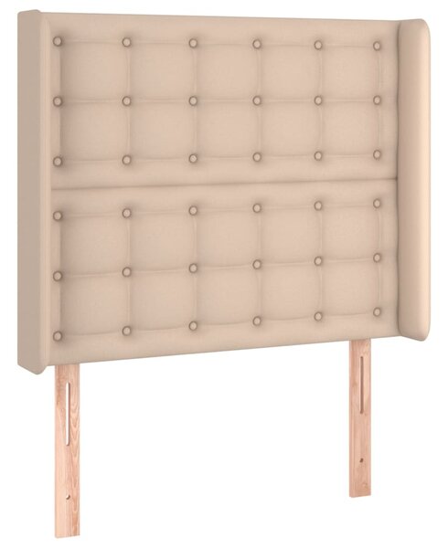 Krevet box spring i madrac LED cappuccino 80x200cm umjetna koža - Smeđa / 80 x 200 cm