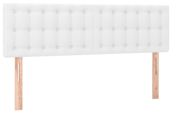 Krevet box spring s madracem LED bijeli 140x190 cm umjetna koža - Bijela / 140 x 190 cm