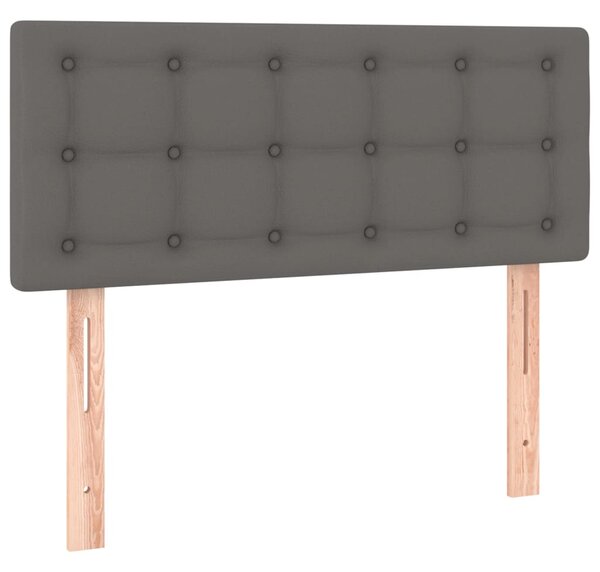 Krevet box spring s madracem LED sivi 120x200cm od umjetne kože - Siva / 120 x 200 cm
