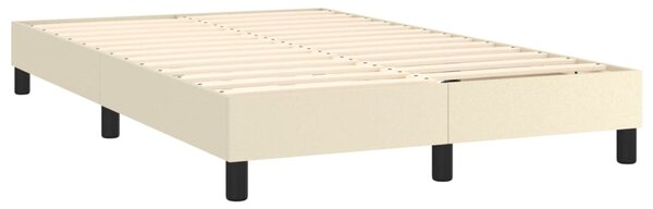 Krevet box spring s madracem LED krem 120x200cm od umjetne kože - Krema / 120 x 200 cm