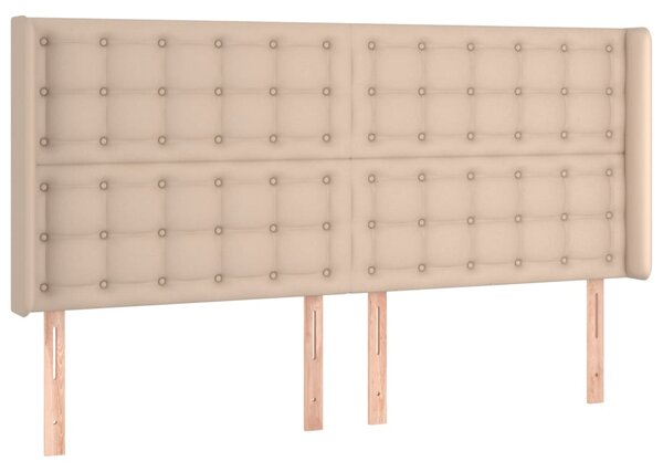 Krevet box spring madrac LED cappuccino 160x200cm umjetna koža - Smeđa / 160 x 200 cm