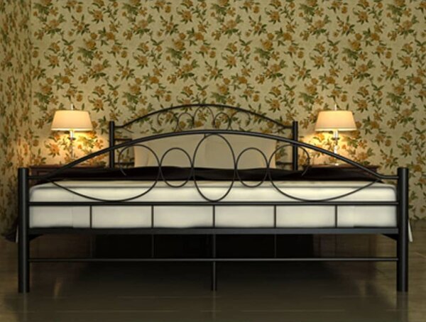 Krevet s madracem metalni crni 180 x 200 cm - Crna / 180 x 200 cm