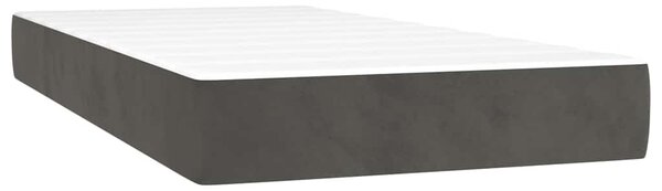 Krevet box spring s madracem LED tamnosivi 200x200 cm baršun - Siva / 200 x 200 cm