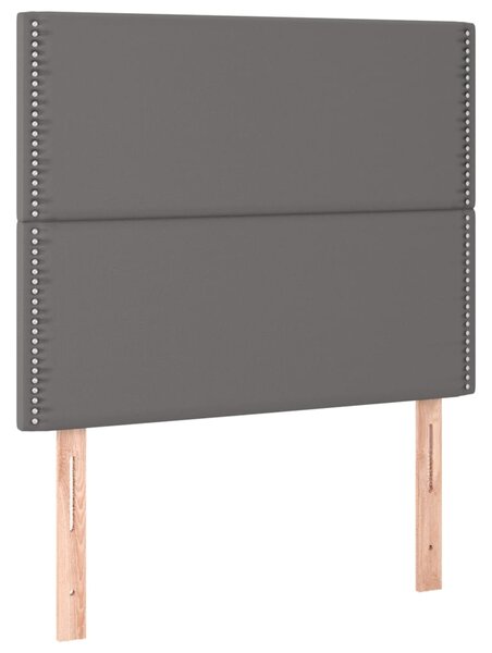 Krevet box spring s madracem LED sivi 100x200cm od umjetne kože - Siva / 100 x 200 cm