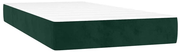 Krevet box spring s madracem tamnozeleni 120x190 cm baršunasti - Zelena / 120 x 190 cm