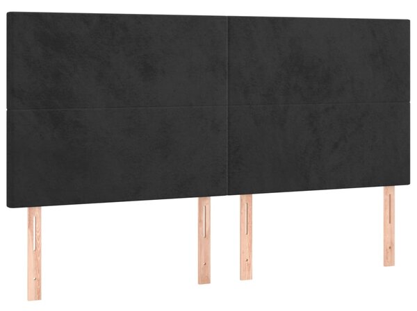 Krevet s oprugama i madracem crni 180x200 cm baršunasti - Crna / 180 x 200 cm