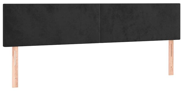 Krevet box spring s madracem LED crni 200x200 cm baršun - Crna / 200 x 200 cm